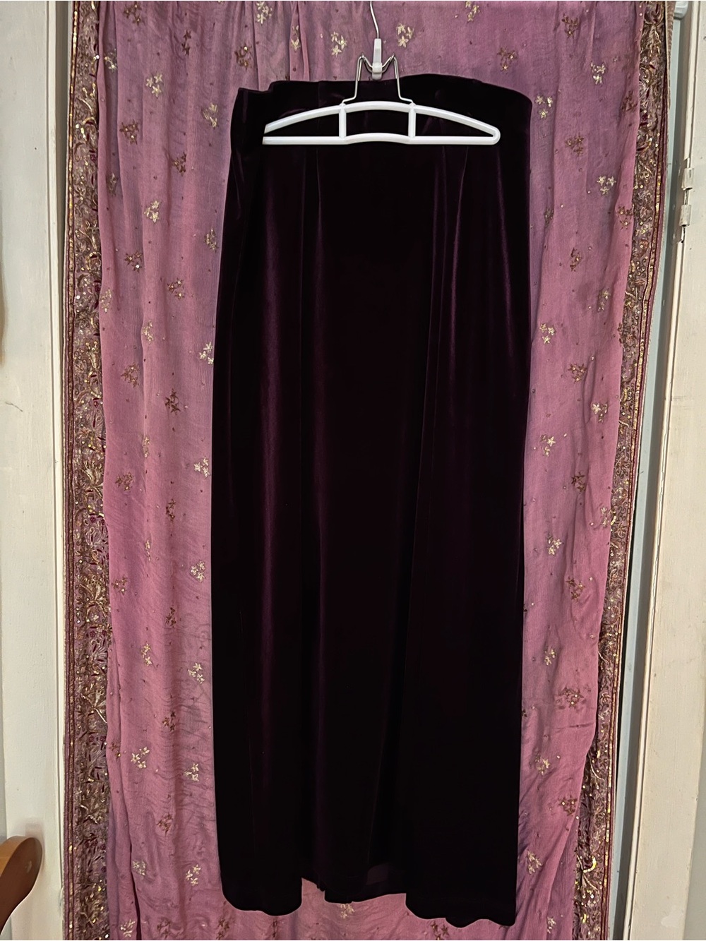 Worthington Velvet Maxi Skirt in Plum